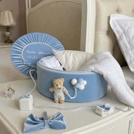 Trusouri botez Premium - Trusou botez la cufar din catifea Premium