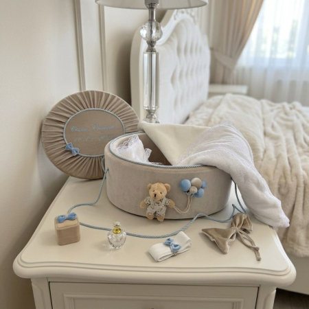 Trusouri botez Premium - Trusou botez la cufar din catifea Premium