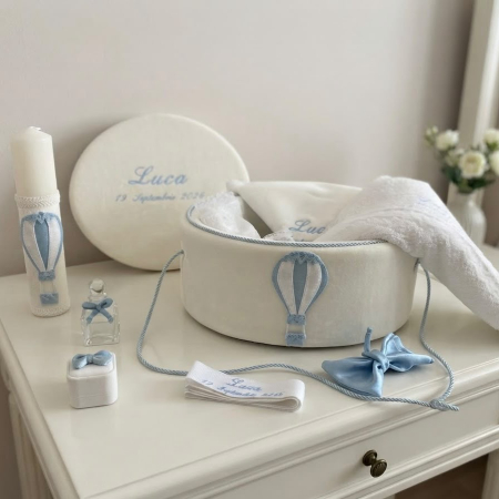 Trusouri botez Basic - Trusou botez la cufar din catifea si lumanare Basic