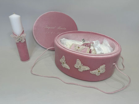 Trusou botez la cufar din catifea si lumanare Clasic [2]