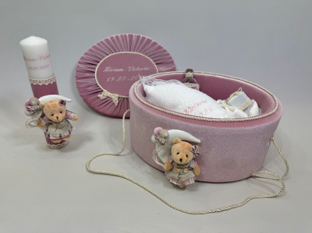 Trusou botez la cufar din catifea si lumanare Clasic [2]