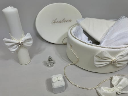 Trusou botez la cufar din catifea si lumanare Clasic [2]