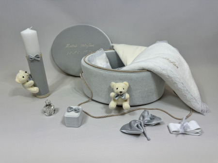 Trusou botez la cufar din catifea si lumanare Clasic [1]