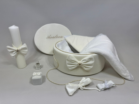 Trusou botez la cufar din catifea si lumanare Clasic [1]