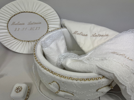 Trusou botez la cufar din catifea si lumanare Glamour [3]