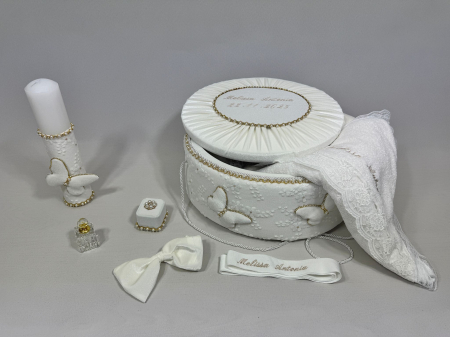 Trusou botez la cufar din catifea si lumanare Glamour [5]