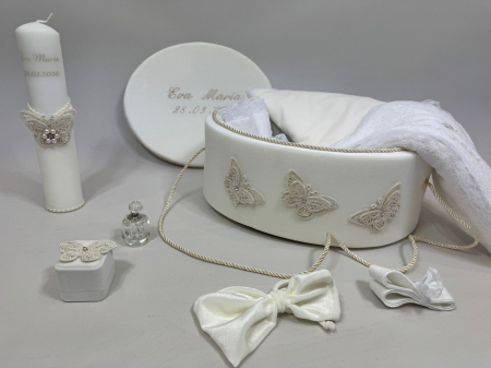 Trusouri Botez Clasic - Trusou botez la cufar din catifea si lumanare Clasic