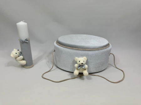 Trusou botez la cufar din catifea si lumanare Clasic [4]