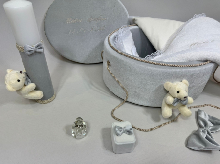 Trusou botez la cufar din catifea si lumanare Clasic [2]