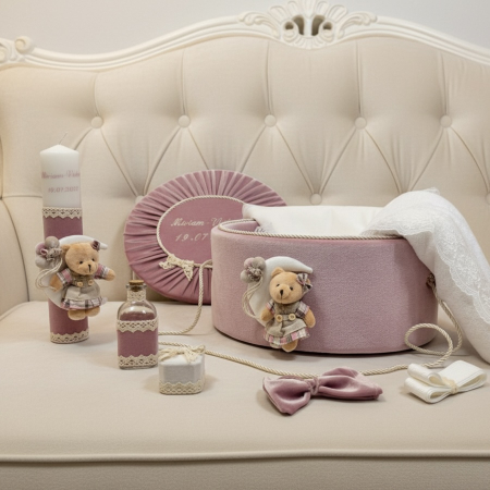 Trusou botez la cufar din catifea si lumanare Clasic [0]