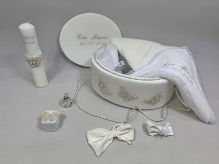 Trusou botez la cufar din catifea si lumanare Clasic [2]