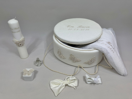 Trusou botez la cufar din catifea si lumanare Clasic [5]