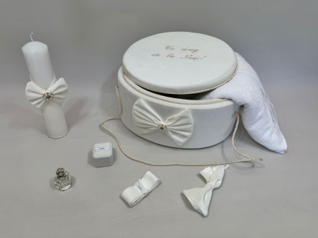 Trusou botez la cufar din catifea si lumanare Clasic [3]