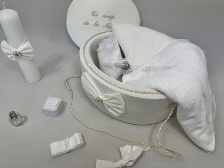 Trusou botez la cufar din catifea si lumanare Clasic [2]