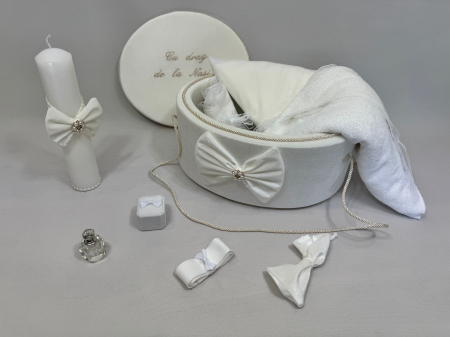 Trusou botez la cufar din catifea si lumanare Clasic [1]