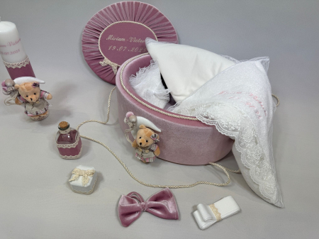 Trusou botez la cufar din catifea si lumanare Clasic [3]