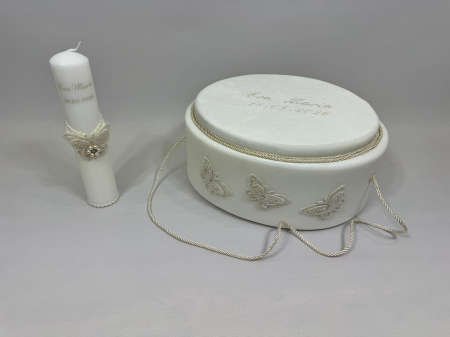 Trusou botez la cufar din catifea si lumanare Clasic [6]