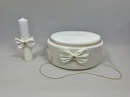 Trusou botez la cufar din catifea si lumanare Clasic [5]