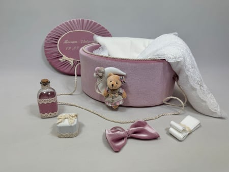 Trusouri botez Luxury - Trusou botez la cufar din catifea si lumanare Luxury