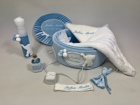 Trusou botez la cufar din catifea si lumanare Luxury [1]