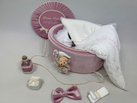 Trusou botez la cufar din catifea si lumanare Luxury [2]