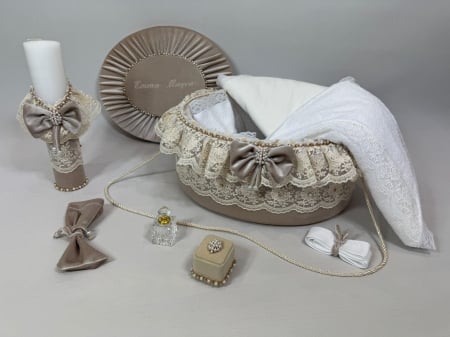 Trusou botez la cufar din catifea si lumanare Glamour [1]