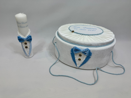 Trusou botez la cufar din catifea si lumanare Deluxe [4]