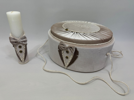 Trusou botez la cufar din catifea si lumanare Deluxe [5]