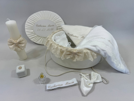 Trusou botez la cufar din catifea si lumanare Elegance [2]