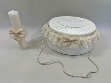 Trusou botez la cufar din catifea si lumanare Elegance [5]
