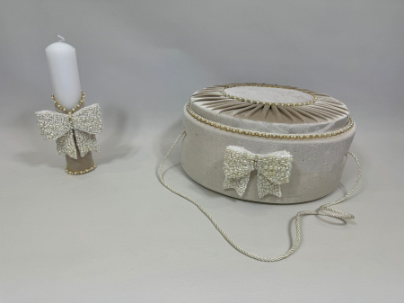 Trusou botez la cufar din catifea si lumanare Glamour [6]