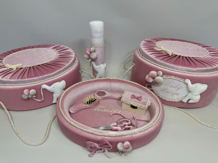Set trusou botez cu lumanare + Set prima baita + tavita taierea motului Luxury [7]