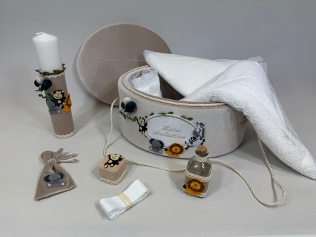 Trusou botez la cufar din catifea si lumanare Luxury [1]