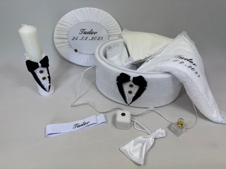 Trusou botez la cufar din catifea si lumanare Deluxe [1]