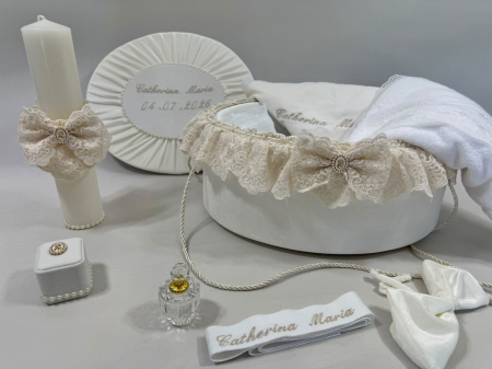 Trusou botez la cufar din catifea si lumanare Elegance [1]