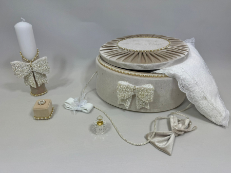 Trusou botez la cufar din catifea si lumanare Glamour [4]