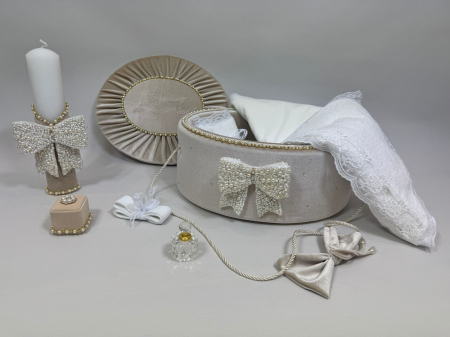 Trusou botez la cufar din catifea si lumanare Glamour [3]