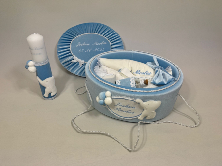 Trusou botez la cufar din catifea si lumanare Luxury [4]