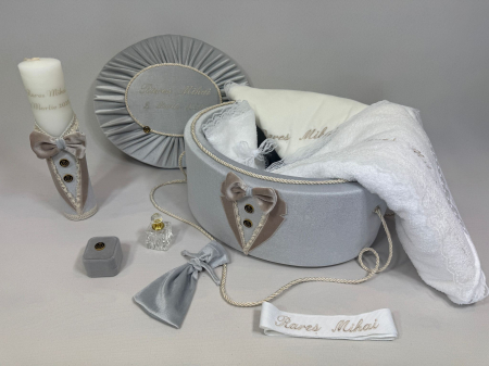 Trusou botez la cufar din catifea si lumanare Deluxe [1]