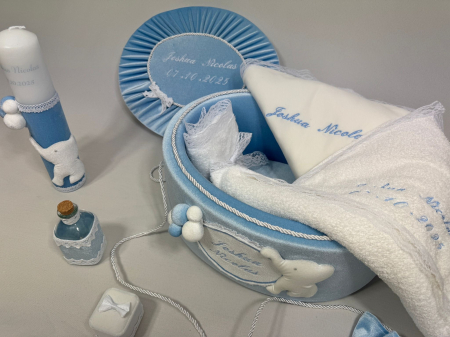 Trusou botez la cufar din catifea si lumanare Luxury [2]