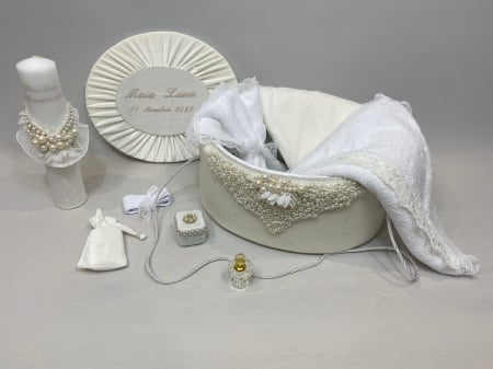 Trusou botez la cufar din catifea si lumanare Glamour [1]