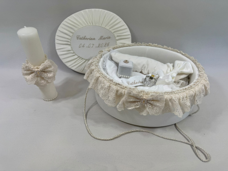 Trusou botez la cufar din catifea si lumanare Elegance [3]