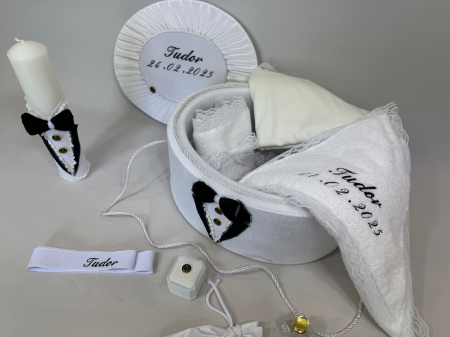 Trusou botez la cufar din catifea si lumanare Deluxe [2]