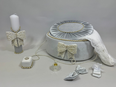 Trusou botez la cufar din catifea si lumanare Glamour [3]