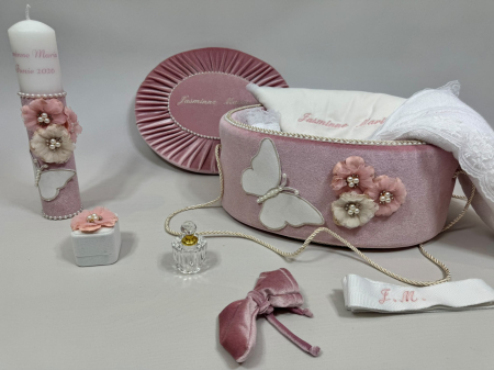 Trusou botez la cufar din catifea si lumanare Elegance [1]