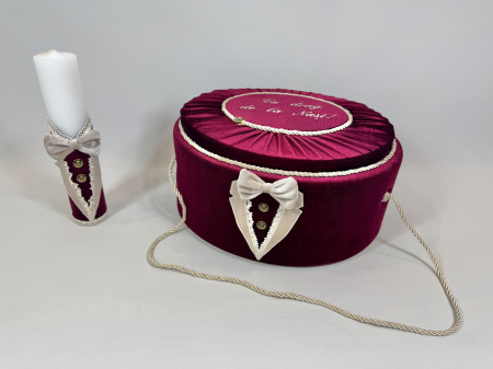 Trusou botez la cufar din catifea si lumanare Deluxe [4]