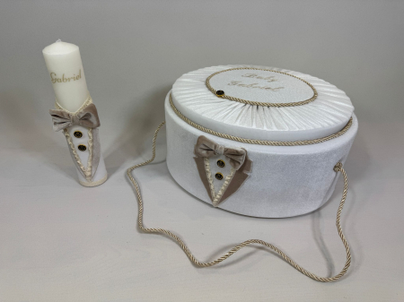 Trusou botez la cufar din catifea si lumanare Deluxe [5]