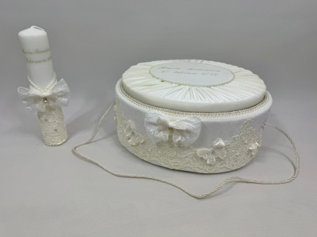 Trusou botez la cufar din catifea si lumanare Elegance [6]