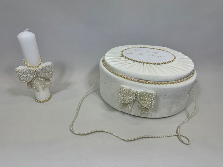 Trusou botez la cufar din catifea si lumanare Glamour [5]