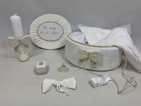 Trusou botez la cufar din catifea si lumanare Glamour [1]